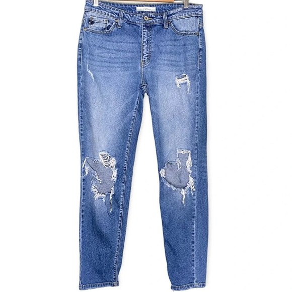 KanCan Euphoria High Rise Distressed Ripped Boyfriend Jeans Size 7/27 - Picture 2 of 10